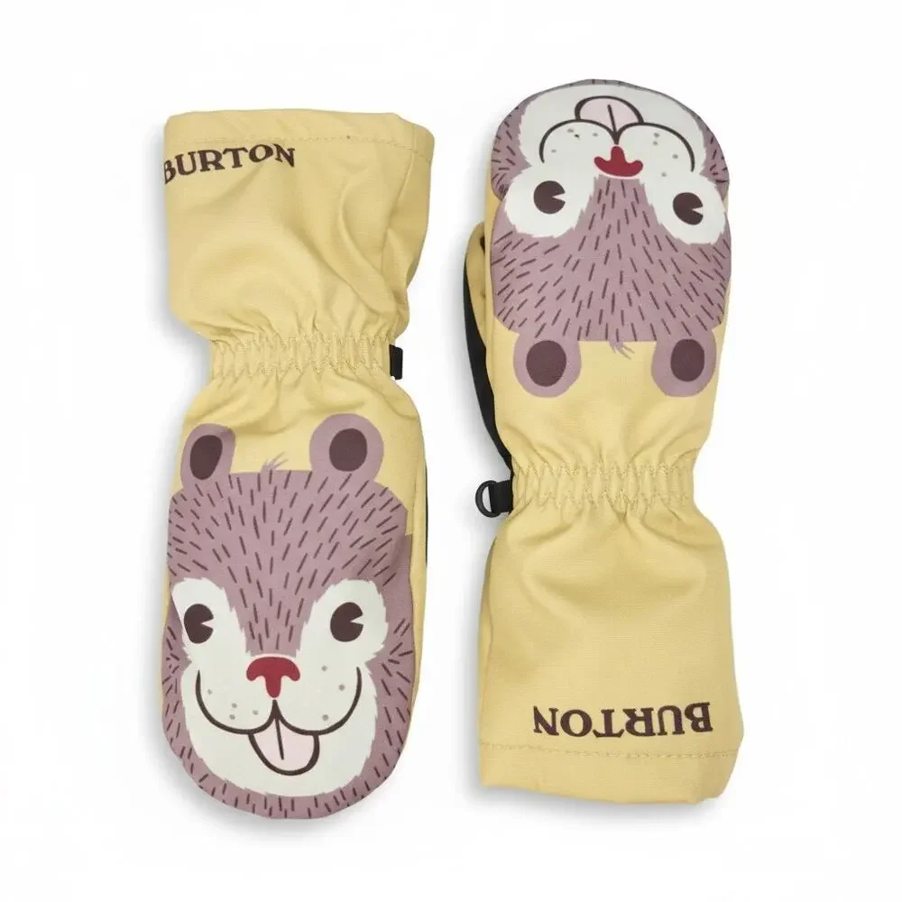Burton Little Kids Yellow Minishred Grommitt Mittens Snow Bear Ski Snowboard